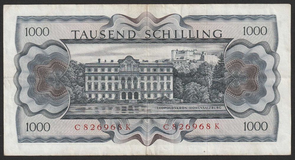 Austria 1000 schilling 1966 - Bertha von Suttner