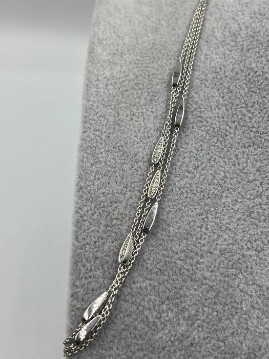 Złoty łańcuszek z białego złota 18K 0.65ct