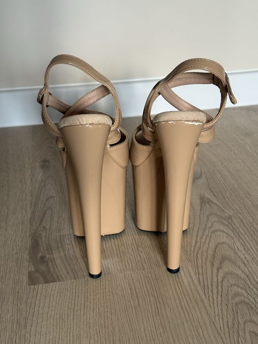 Buty exotic pole dance 20 cm miss fate nude beżowe sandały + GRATIS ochraniacze