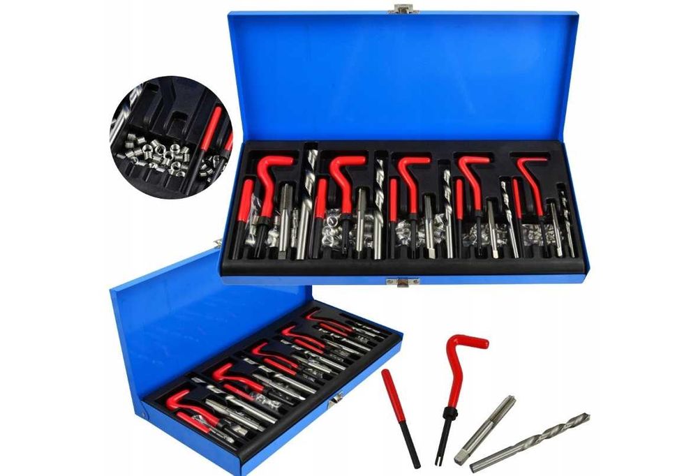 Zestaw do naprawy zerwanych uszkodzonych gwintów M5-M12 131el. 2470