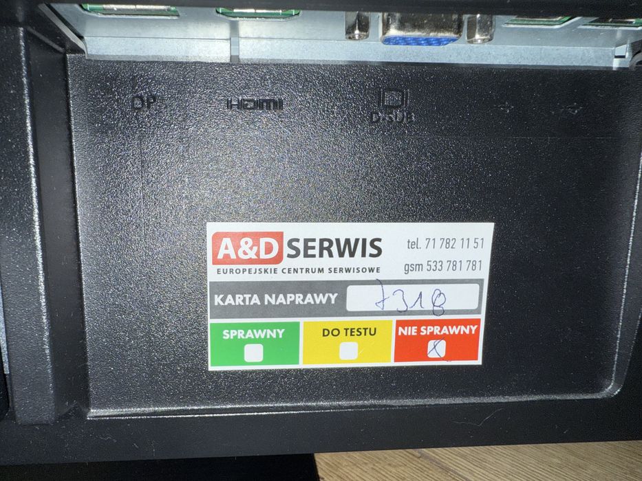 Iiyama black hawk g2530HSU uszkodzona matryca na części
