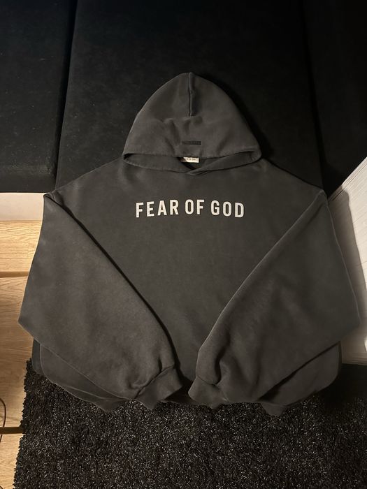 Fear of God Overlapped French Terry FOG Print Hoddie Black (2024)