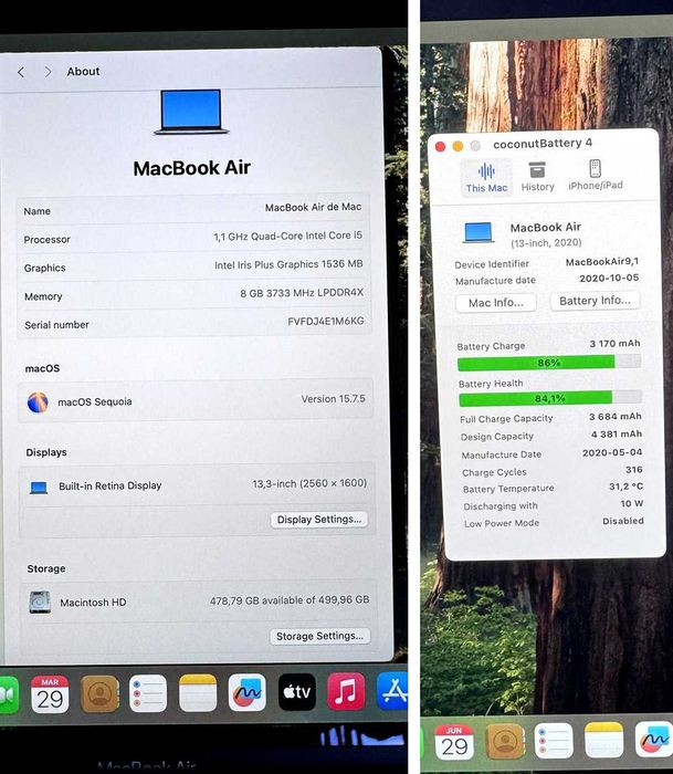 MacBook Air 13 2020 i5 512GB - Cinzento sideral