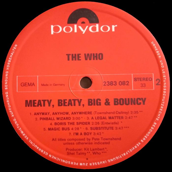 The Who	- - - - -	Meaty, Beaty, Big & Bouncy	- - - - -	LP