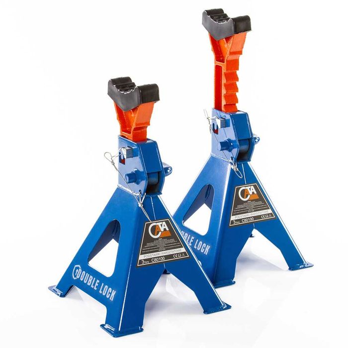 2X KOBYŁKI 3T PODSTAWKI WARSZTATOWE Podpory Z Blokadą Gumą Regulowane