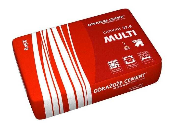 Cement MULTI 32,5 Górażdże beton fundament podbudowa ziemia pellet wąż