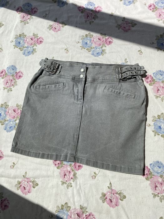 Szara krótka spódniczka regulowana S 36 M 38 vintage y2k