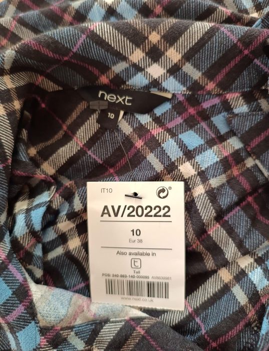Sukienka NEXT krata 75% wiskoza rozm 38 NOWA
Biust 47 cm
Pas 40 cm