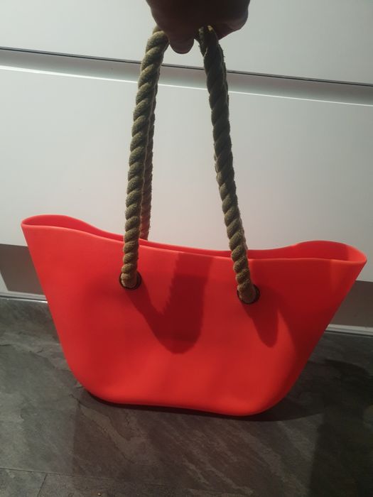 Torba gumowa na plażę neon sznurek bag torebka jelly