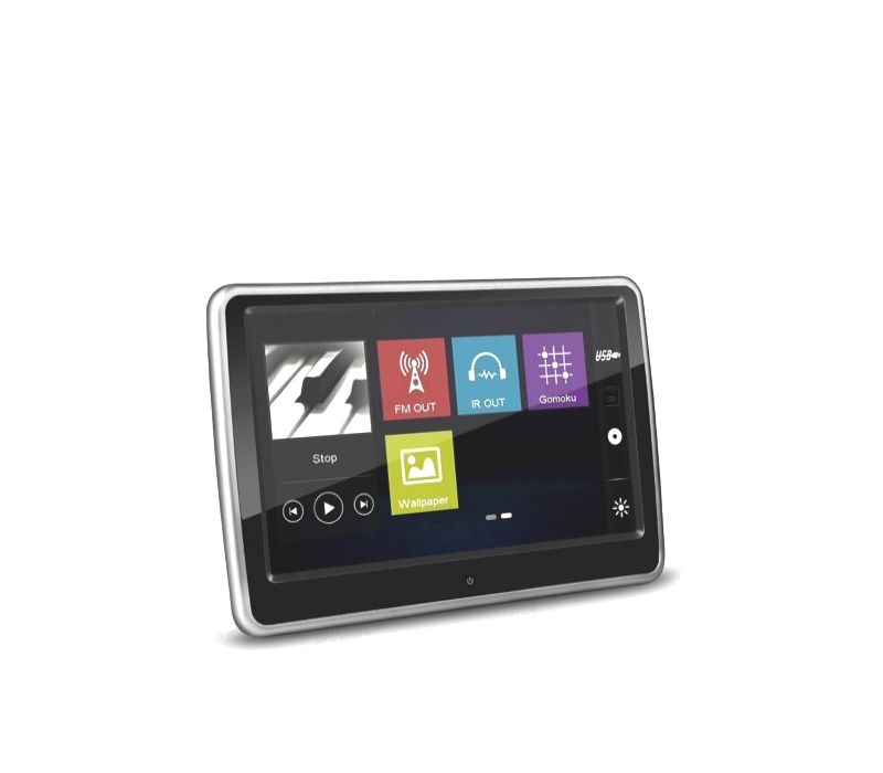 MONITOR TÁCTIL DE 10,1" HD CON HDMI DVD ALTAVOCES PARA ENCOSTO DE CABEÇAS COM SUPORTE INCLUIDO