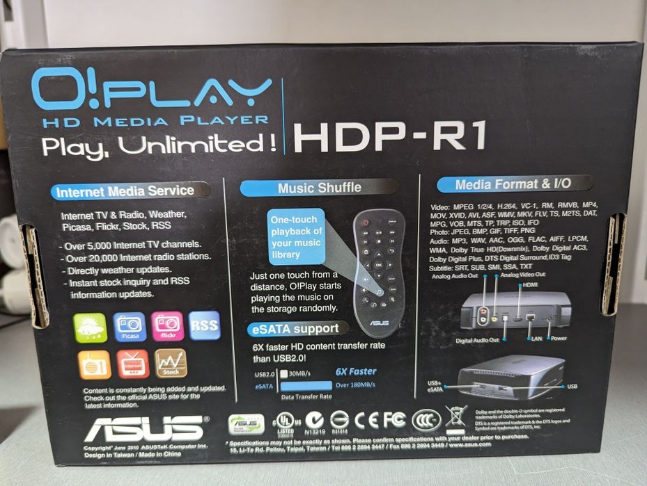 Asus O!Play HDP-R1. Медиа плеер. HDMI, USB, FLAC, LAN