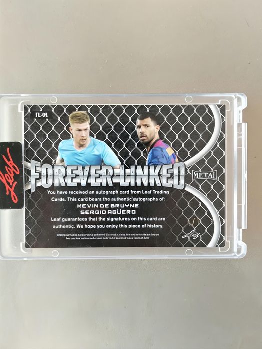 Carta Kevin De Bruyne e Agüero autografada 1/1