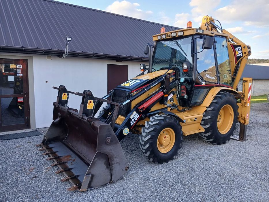 Caterpillar 428D/ORYGINAŁ/8200h!/2 ŁYŻKI  Koparkoładowarka/Bez spawów!UMOWA