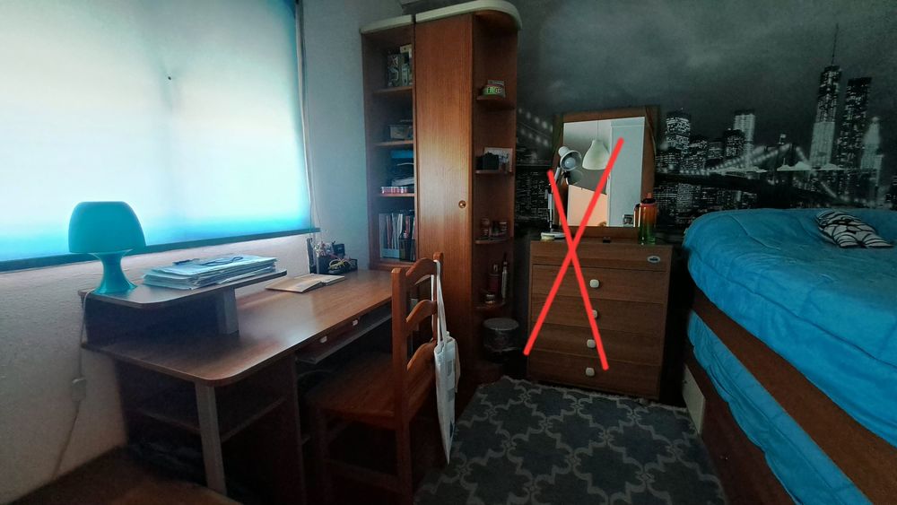 Quarto Juvenil com 2 Camas, Gavetões e Armário