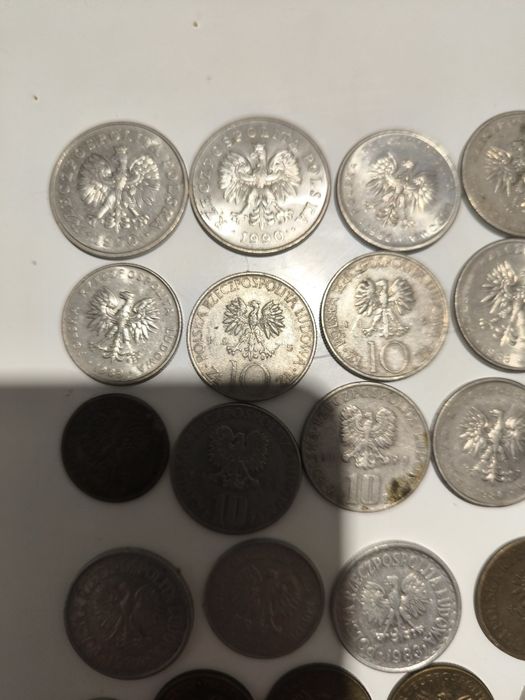 Różne polskie Monety z dawnych lat PRL ok 50  sztuk