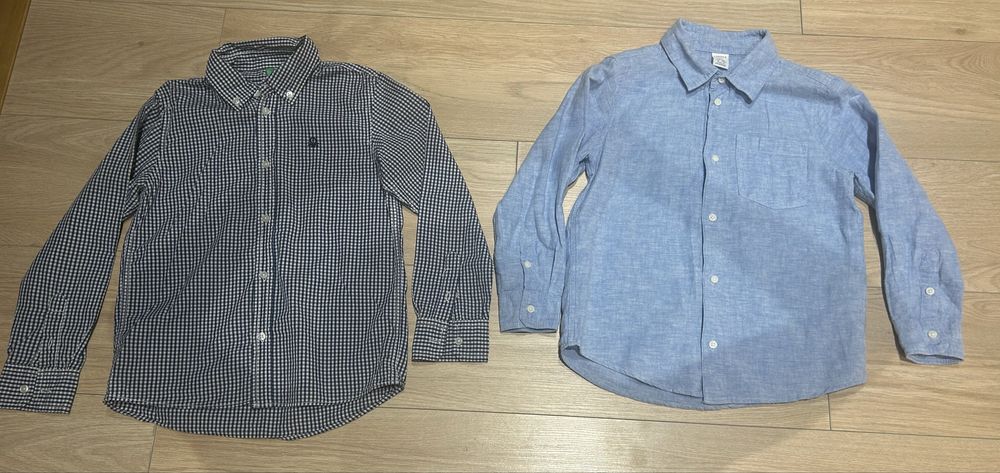 Рубащки фирменные benetton,lindex(лен).7 лет.128 см