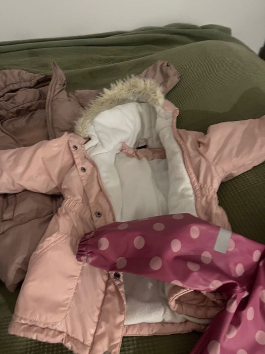 Zestaw kurtek, spodni i swetrów zimowych, dziewczynka 100 -110 cm