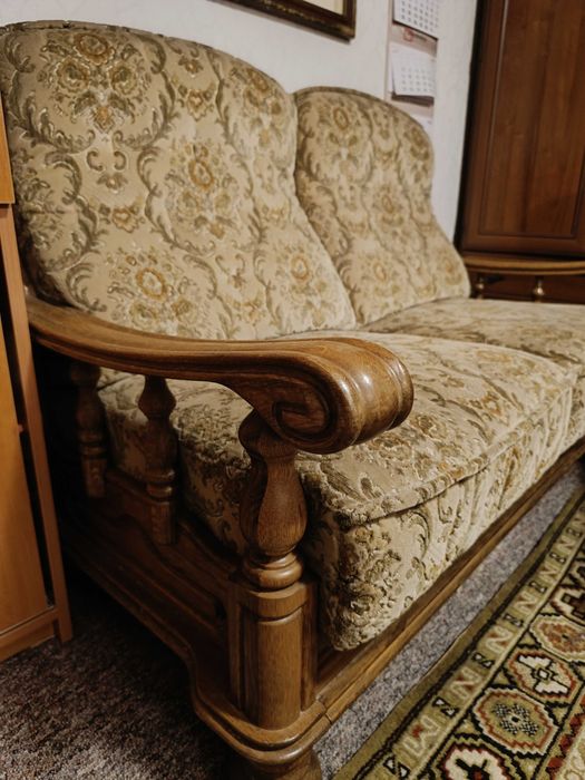 komplet wypoczynkowy,  dębowy