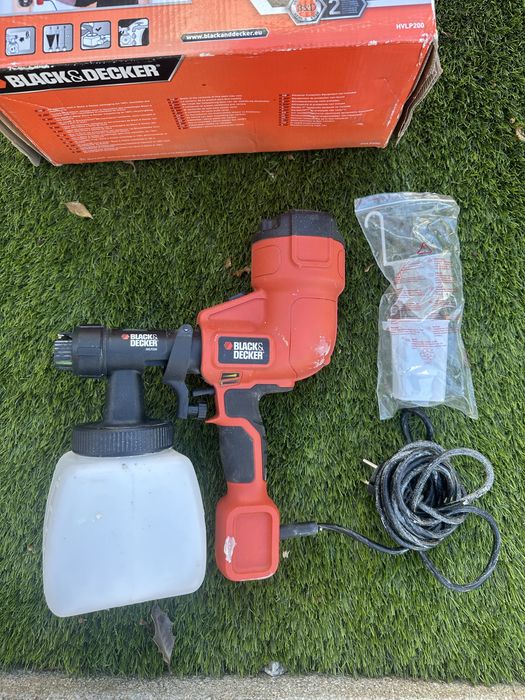 Pistola Pulverizadora de Tinta Black & Decker HVLP200 400W — Com Caixa e Acessórios