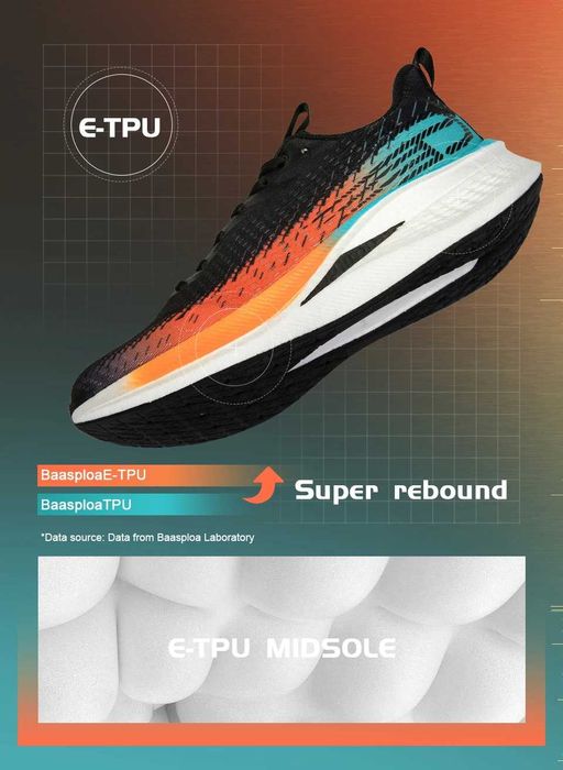 Baasploa Pardus 44 US 11 Карбон. E-TPU (Adidas BOOST);  Устілки Eirmat