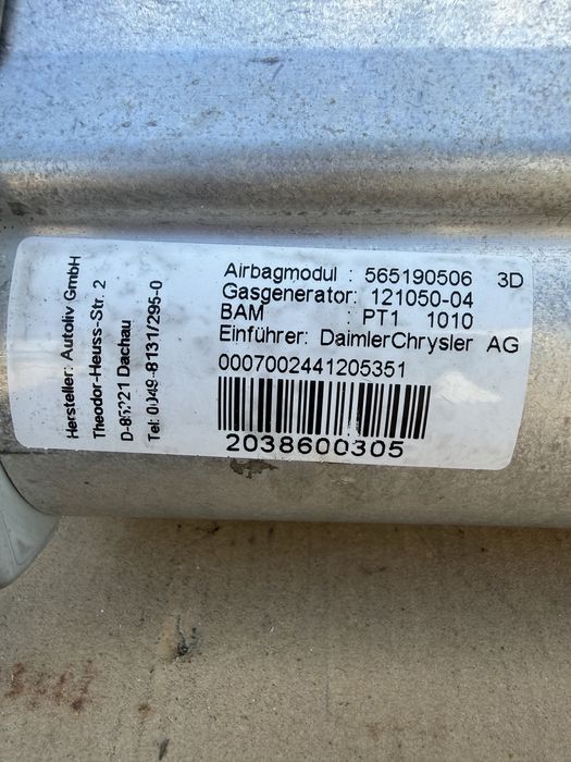 Airbag подушка безопасности пасажира Mercedes W203