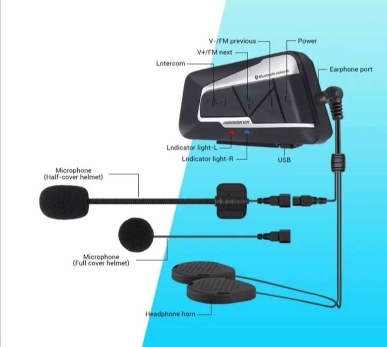 2- Auriculares/ Intercomunicadores Bluetooth C/ Radio/ Motard (NOVOS)