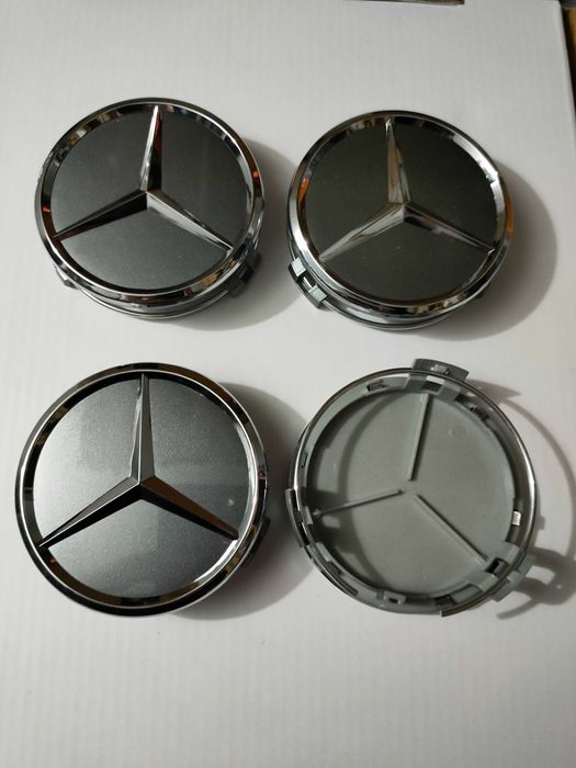 4 centros de jantes 75mm Mercedes Benz azul, preto, prateado Etc.