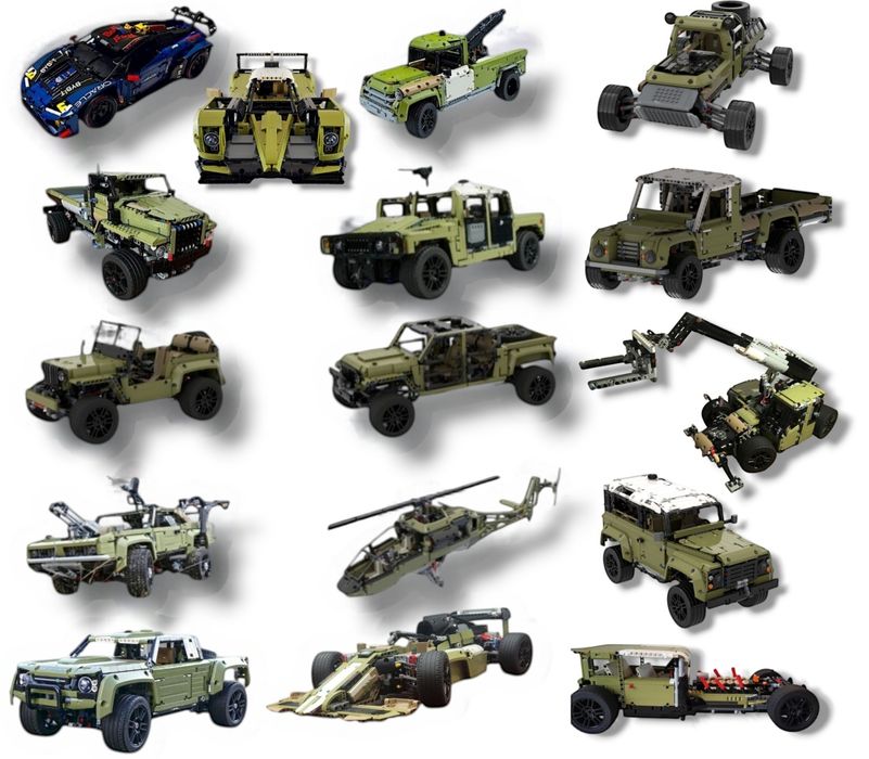 MOC Альтернативні інструкції LEGO Technic Ferrari Daytona SP3 , Mclaren P1, Ford GT, Porsche 911 RSR Lambrghini Sian, Bugatti Chiron, Ferrari 488