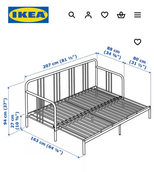 FYRESDAL ikea
Cama individual/dupla/ferro, SEM COLCHÕES 80x200 cm