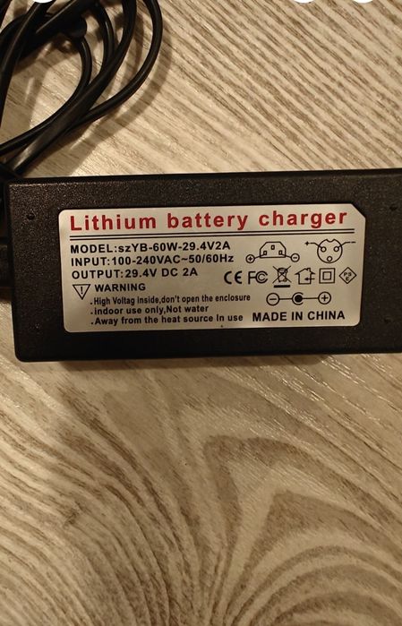 Ładowarka Li-ion rowerowa, hulajnoga 29v