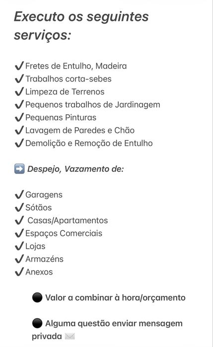 Serviços e Limpezas