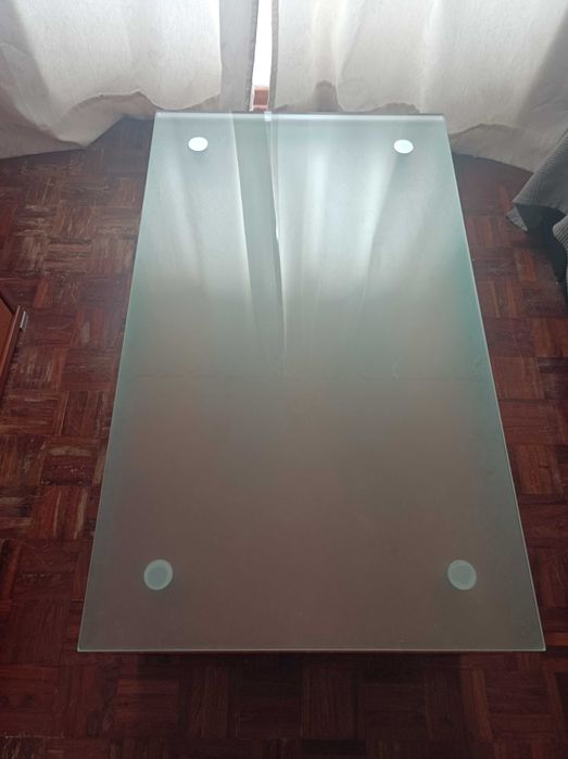 Mesa apoio retangular com vidro