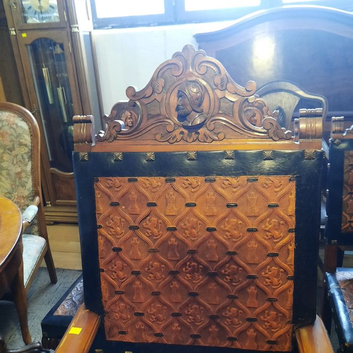 Stary piękny kpl pałacowy XIX W  dwa trony i 4 krzesła