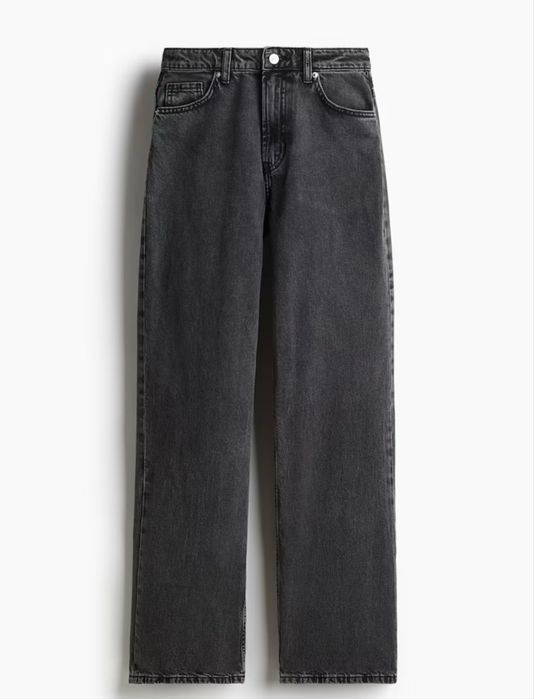 Jeansy damskie H&M – czarne, z wysokim stanem i prostym krojem