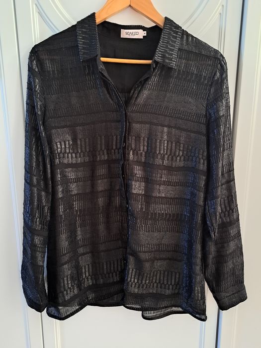 Koszula czarna połyskującą soaked in luxury