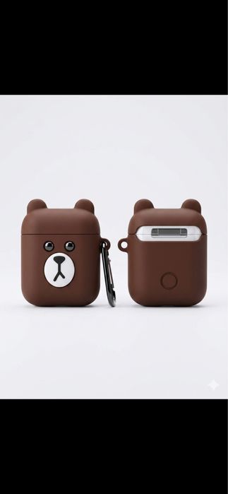 милий силіконовий чохол з ведмедиком Брауном для AirPods 1/2 покоління.
