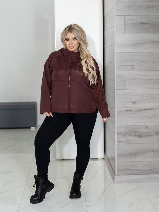 Вітровка жіноча на підкладці з капюшоном на блискавці