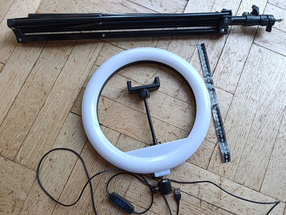 Lampa pierścieniowa LED + statyw + uchwyt na telefon