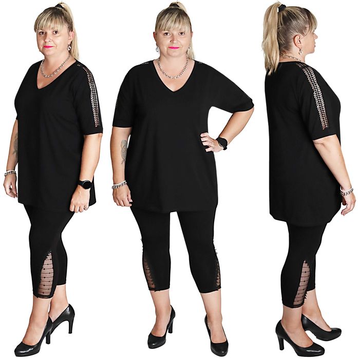 TUNIKA Z KORONKĄ NA RĘKAWACH roz uniwersalny pasuje od 52 do 56