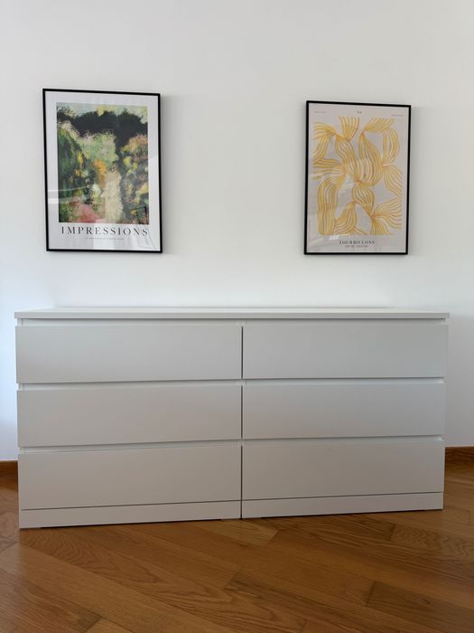 Cómoda IKEA MALM 6 gavetas branca – como nova
