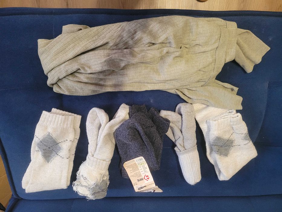 Męskie wełniane skarpety i legginsy termiczne na ferii zimowy
