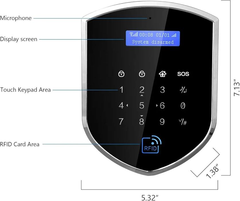 Wolf-Guard WM2GR-P 433MHz WiFi e sistema de alarme de segurança GSM co