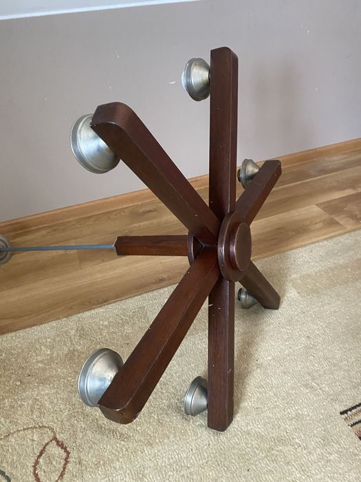 Art deco stary wielki drewniany żyrandol