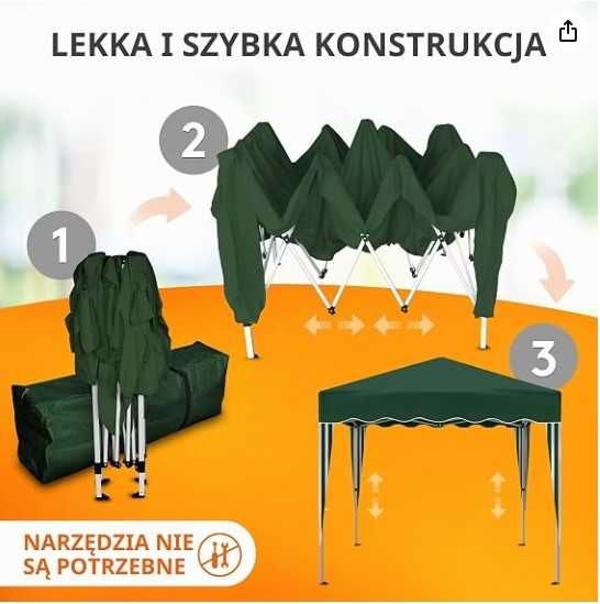 Pawilon składany, wodoszczelny, wymiary dachu, 3 x 3 m,
