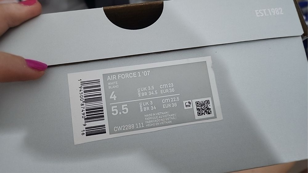 Nike Air Force 1 '07 białe sneakersy damskie 36