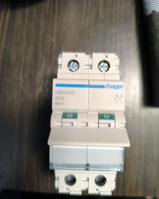 Выключатель нагрузки Hager 2Р 40А/400В 2м (SBN240)