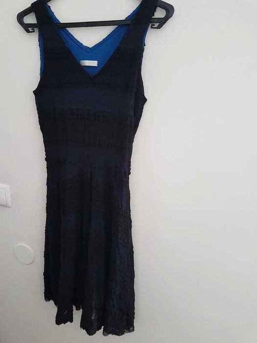Vestido preto e azul S