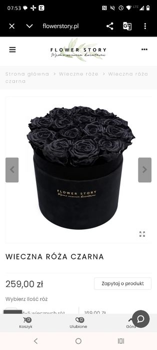 Wieczne róże czarne Flower Story prezent kwiaty