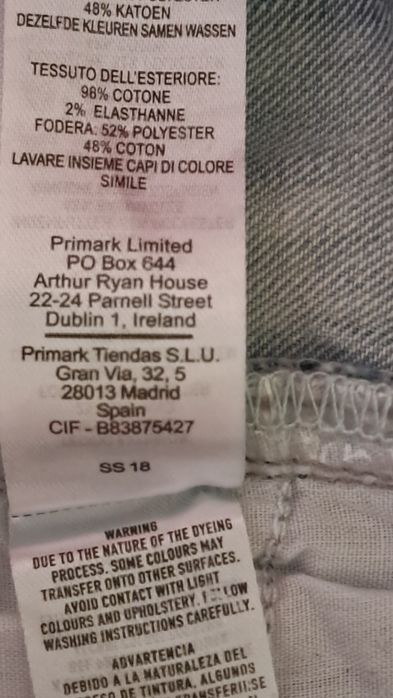 Calções de ganga da Primark  XL  Homem