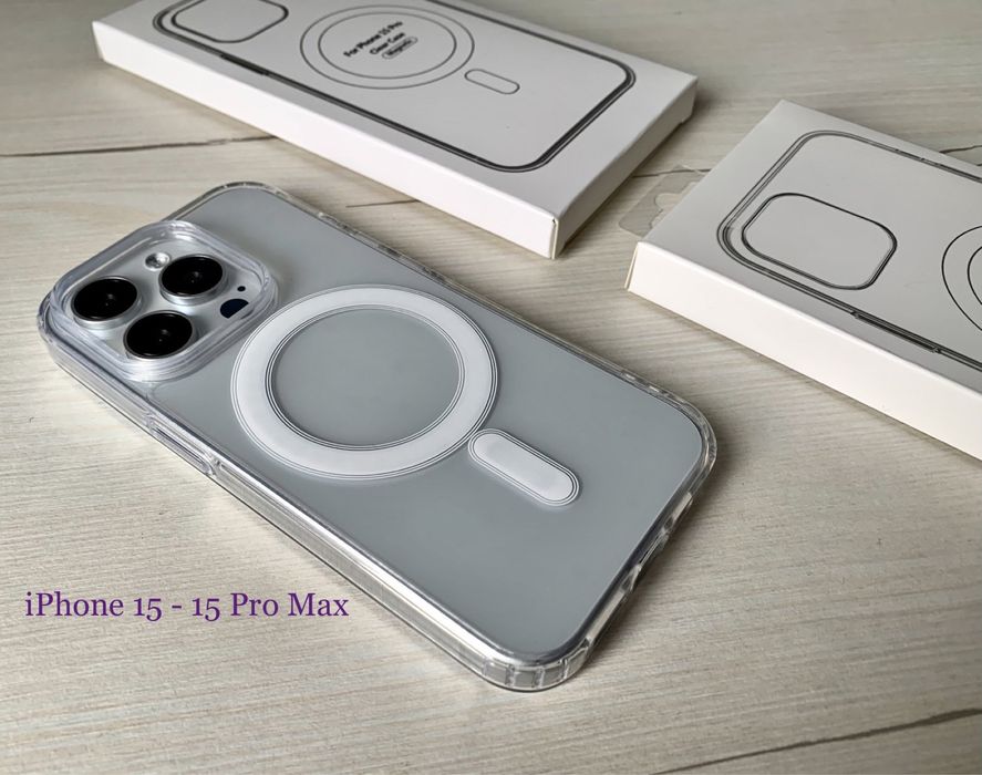 чехол прозрачный MagSafe на iphone 13 14 pro 15 pro max чохол прозорий